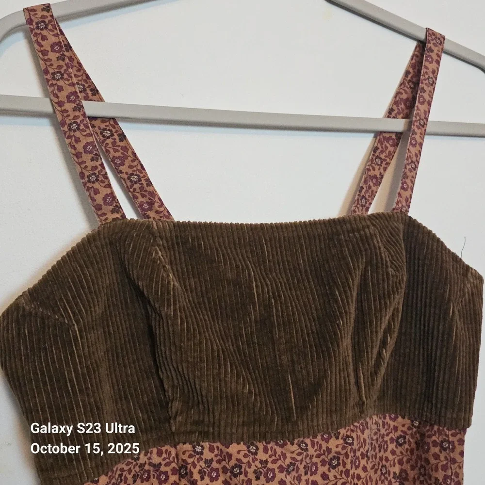 Handmade‎ One Of A Kind Corderoy Cami Top Women's Large Backless Festival Boho